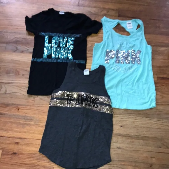 PINK Lot of 3 tops - Picture 1 of 5